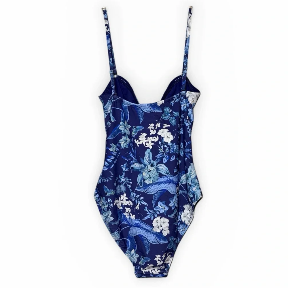 Kobi Halperin Princess One Piece Bathing Suit in Blue Floral Print NWT - Picture 6 of 9